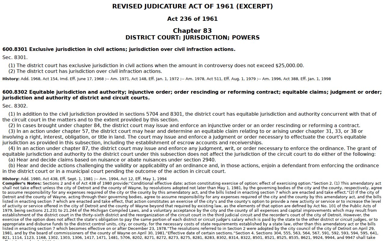 Antrim civil docket official district court jurisdiction law source