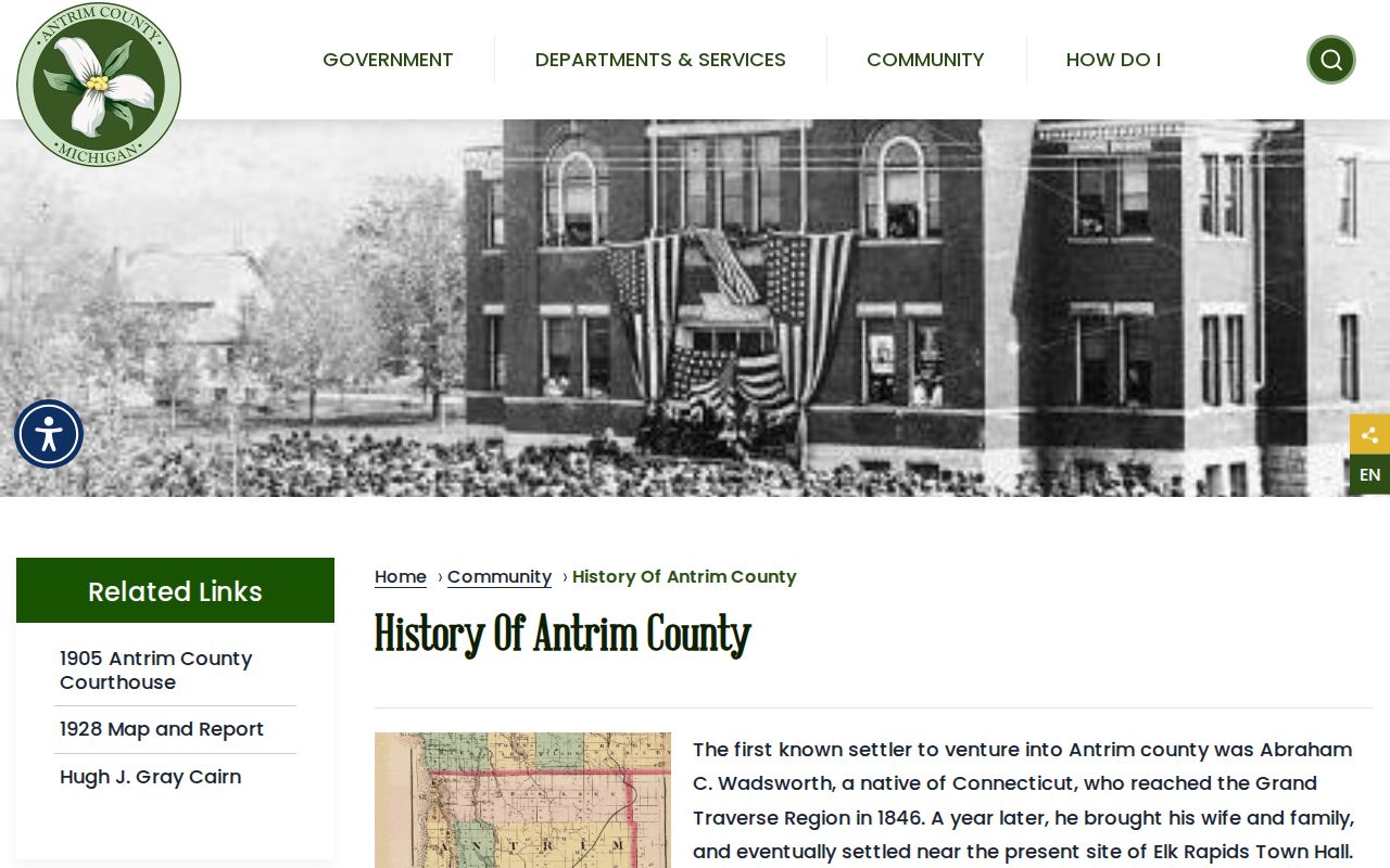 Antrim County court docket historic courthouse information