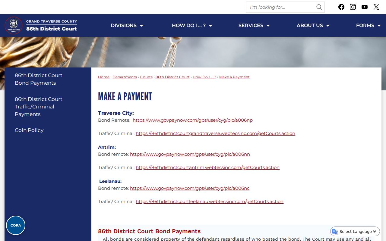 Antrim County traffic court records official payment hub