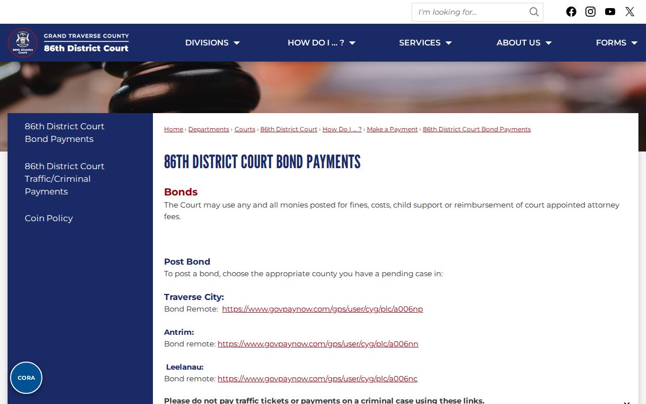 Bellaire court docket reference for 86th District bond-only payment instructions