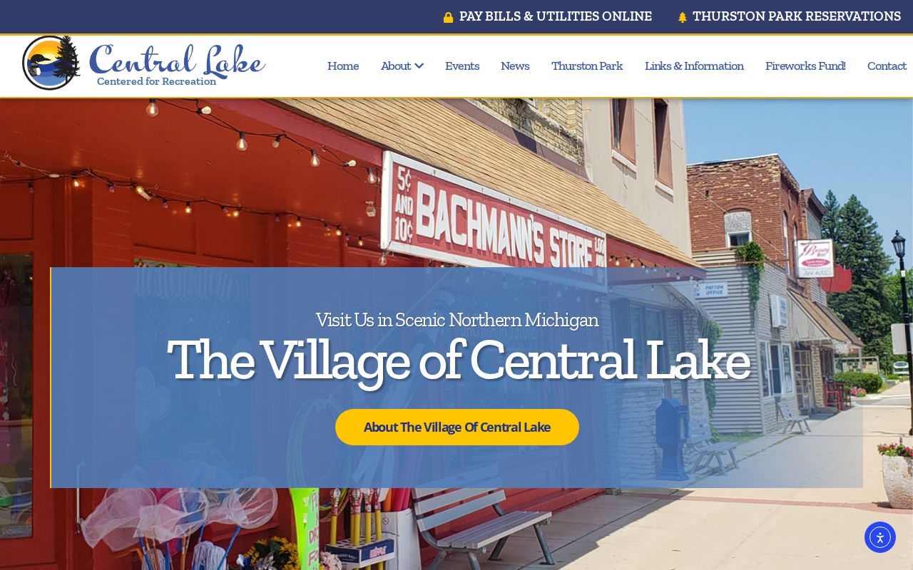 Central Lake court docket reference showing the official village public-service source